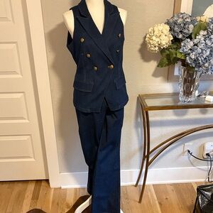 White House black market denim vest, size 6.